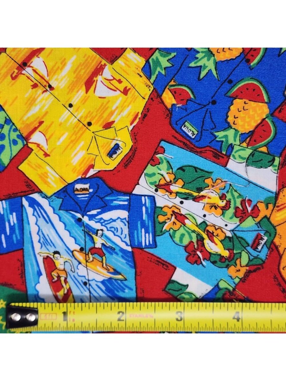 Quilting Fabric Hawaiian Shirts Multicolor VTG Novelty Fat Quarter